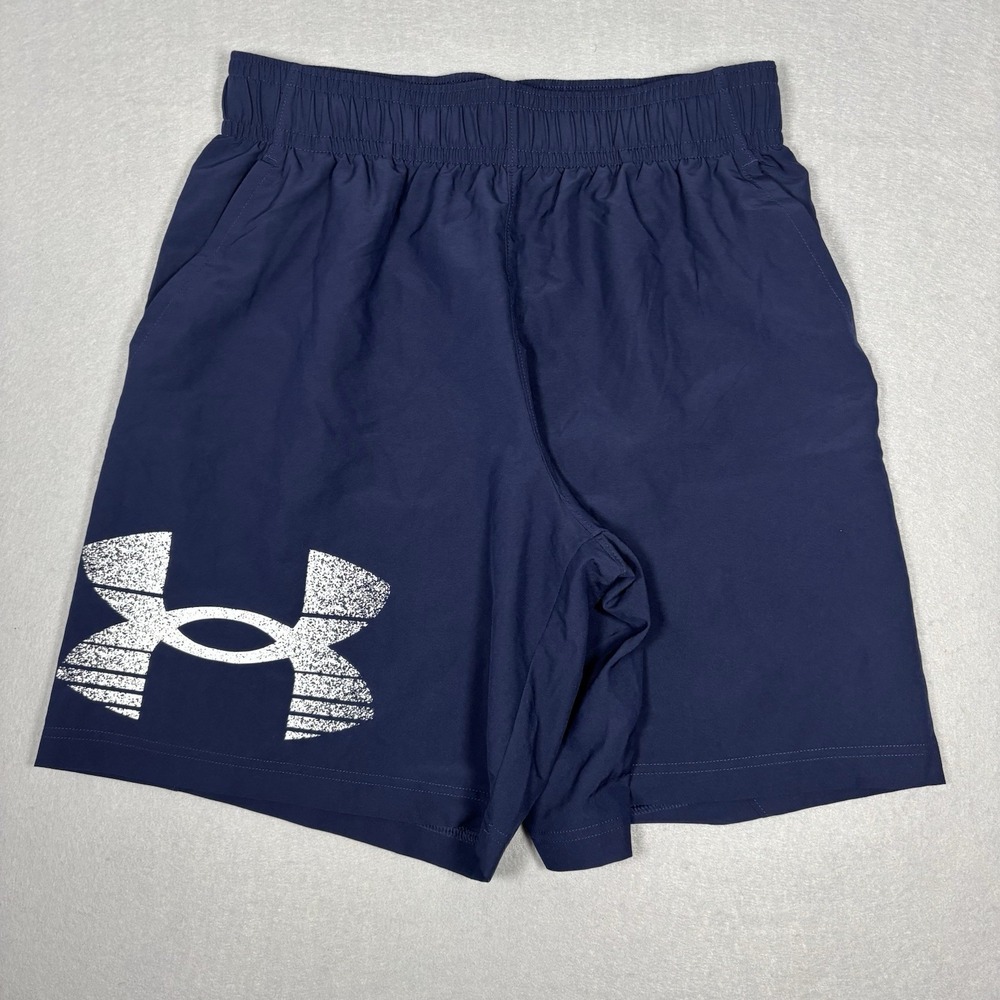Under Armour Shorts Mens Size Medium Navy Blue Loose Fit Athletic Sports 8"